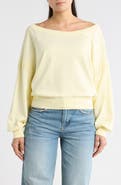 Abound Lace Trim One-Shoulder Sweatshirt