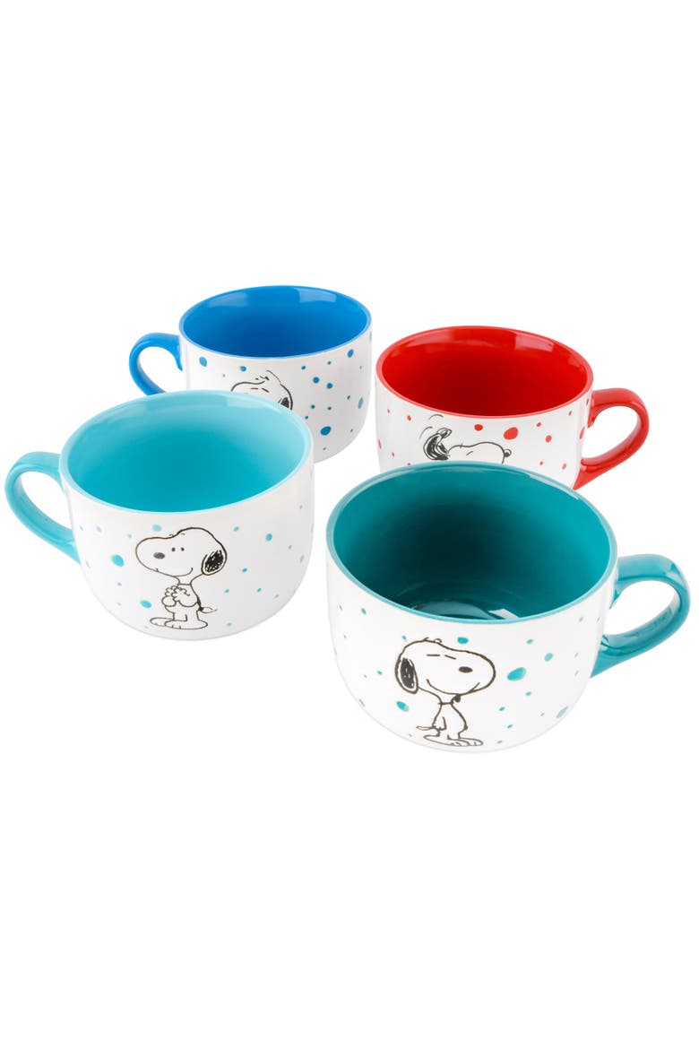 Pokidot Stoneware Soup Mug Set with Lids, Alternate, color, Assorted Colors