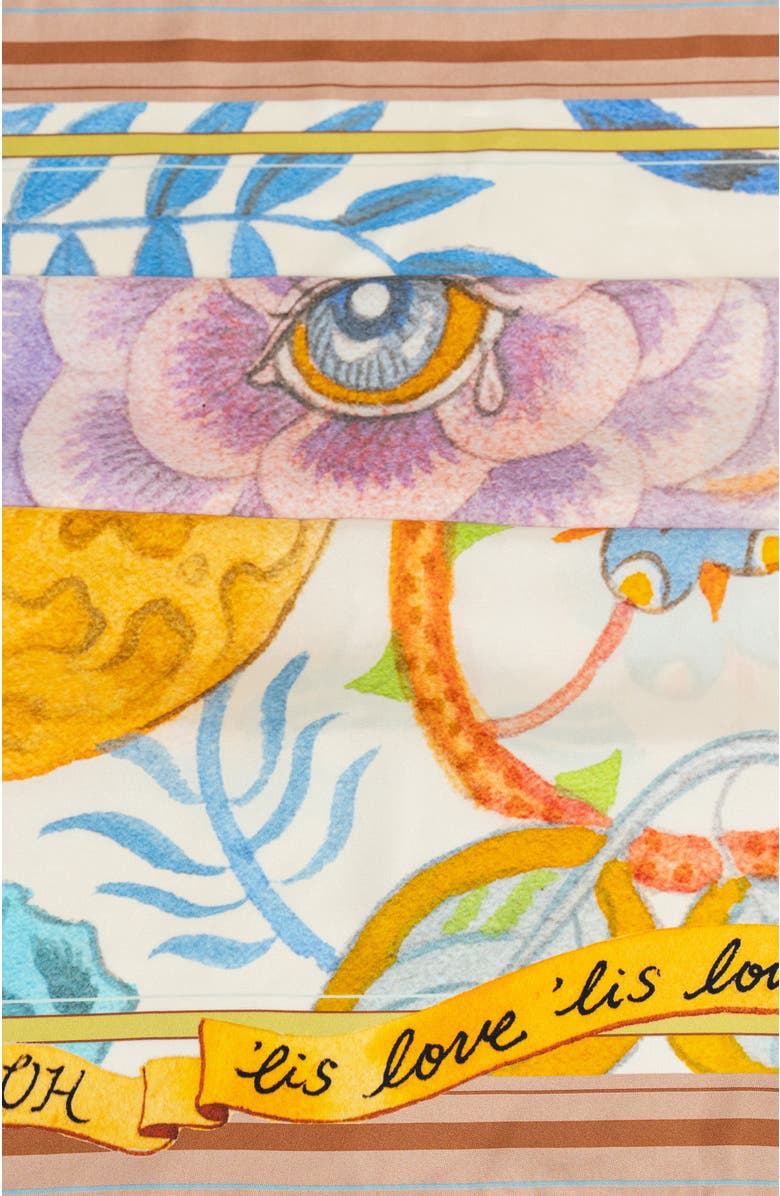 Bond & Grace Garrulous Flowers Art Scarf, Alternate, color, Yellow