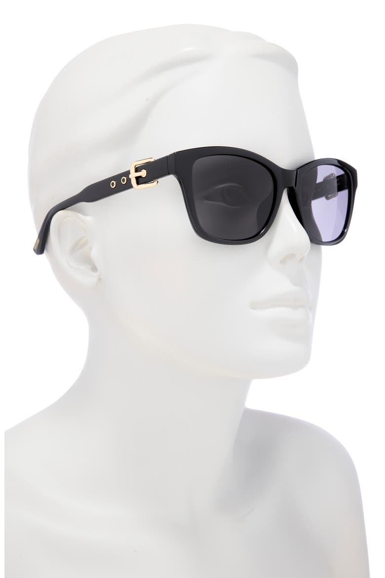 55mm Square Sunglasses, Alternate, color, BLACK