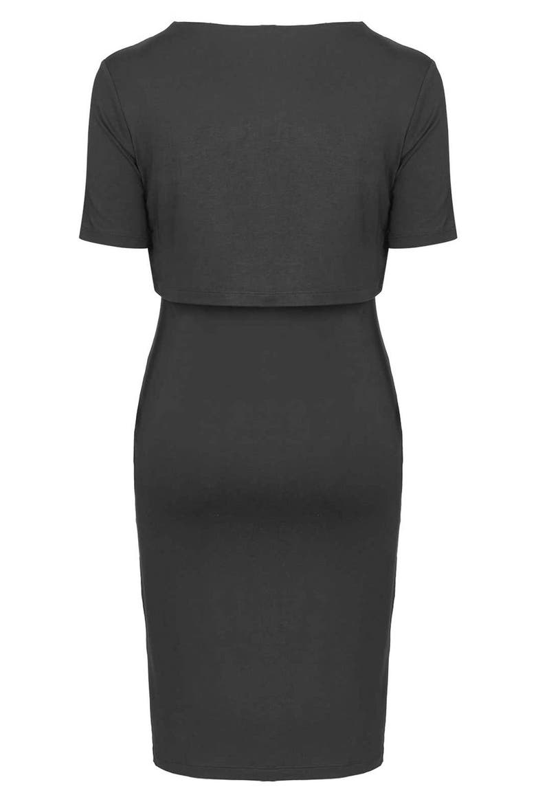 Overlay Maternity Dress, Alternate, color, BLACK