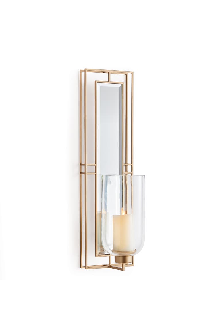 Jemma Decorative Wall Mirror Candle Sconce, Main, color, Gold