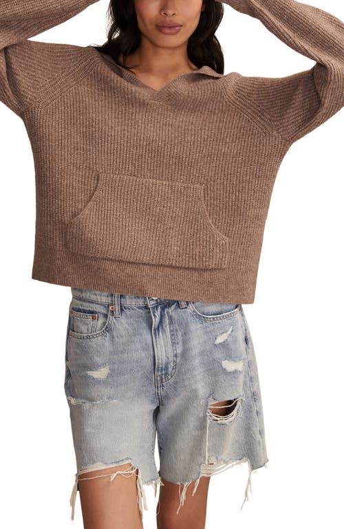 Lucky Brand Cloud Soft V-neck Sweater Hoodie In Brown