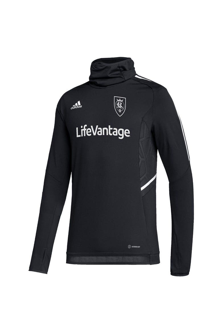 Men's adidas Black Real Salt Lake COLD.RDY Raglan Warmup Pullover Jacket, Alternate, color, Black