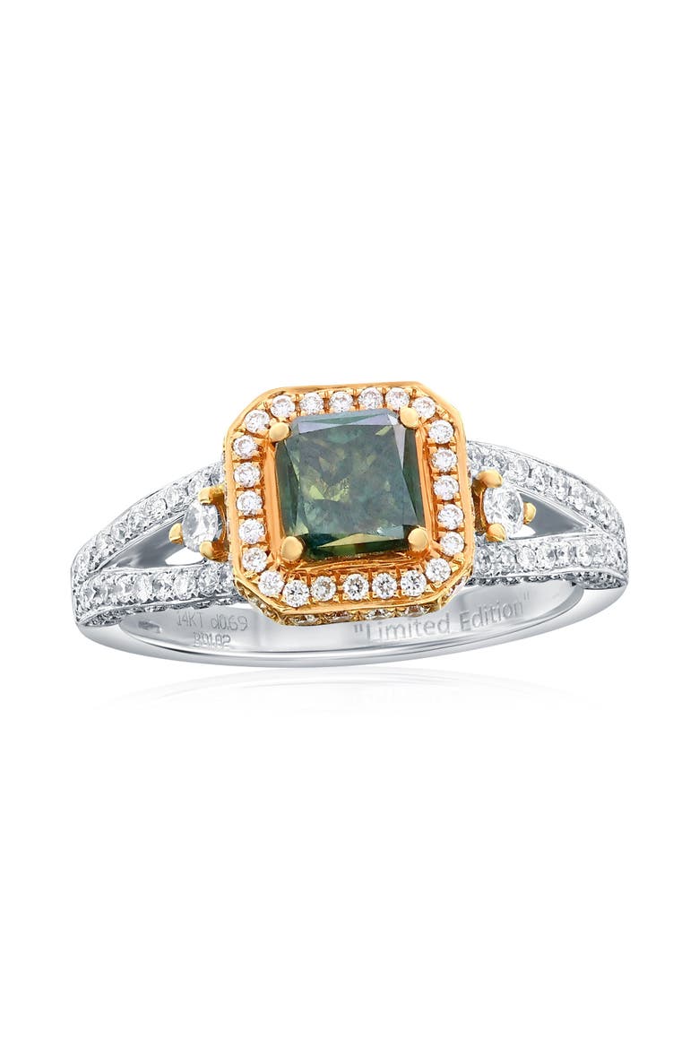 14K White & Rose Gold 1.02ct Brown Diamond & 0.69cttw Diamond Ring, Main, color, Brown