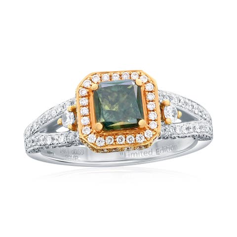 14K White & Rose Gold 1.02ct Brown Diamond & 0.69cttw Diamond Ring