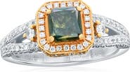 SOUZANA by Suzy Levian 14K White & Rose Gold 1.02ct Brown Diamond & 0.69cttw Diamond Ring