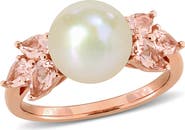 Julianna B. Cultured Pearl & Morganite Cocktail Ring 14k