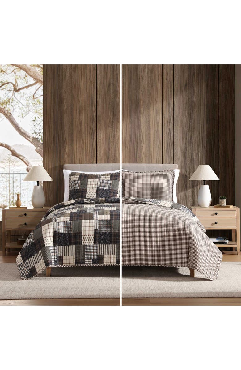 Eddie Bauer Antique Reversible Quilt & Sham Set, Alternate, color, Brown Multi