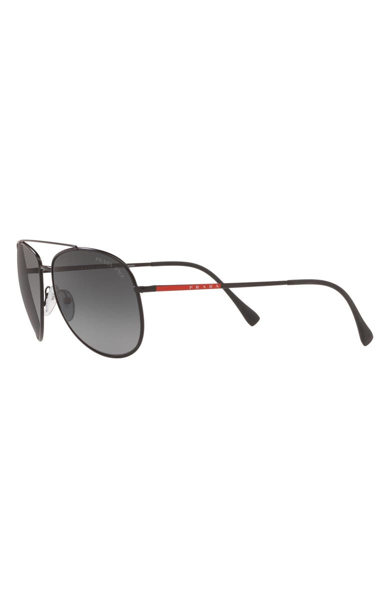 Prada 61mm Gradient Polarized Aviator Sunglasses, Alternate, color, 