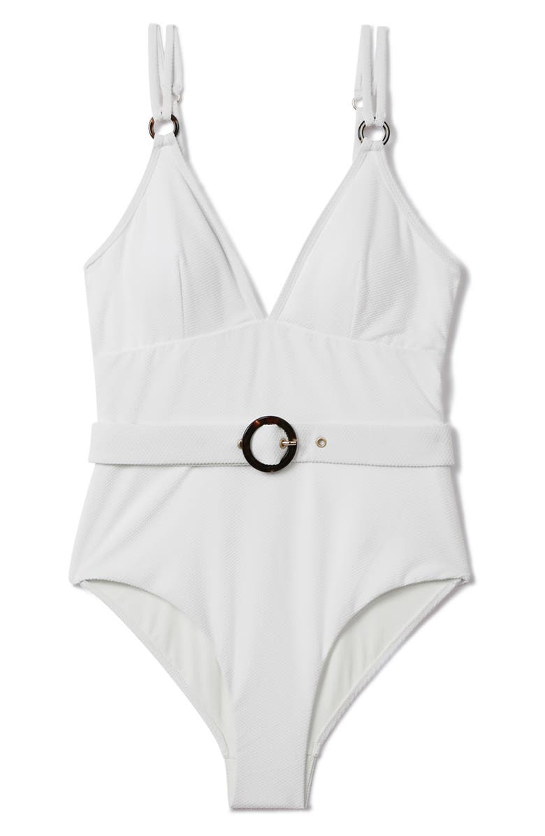 Reiss Alora Belted One-Piece Swimsuit, Main, color,