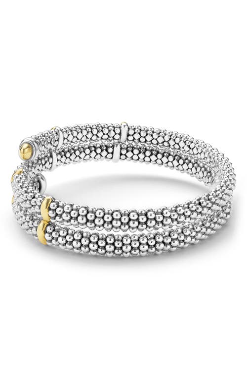 Lagos Two-tone Caviar Diamond Versa Wrap Bracelet In Metallic