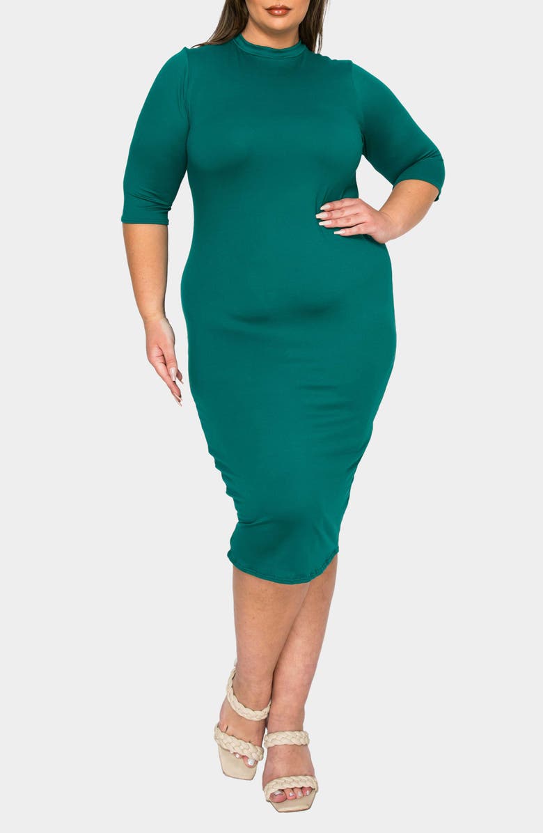 L I V D Mona Midi Dress, Alternate, color, Dark Green