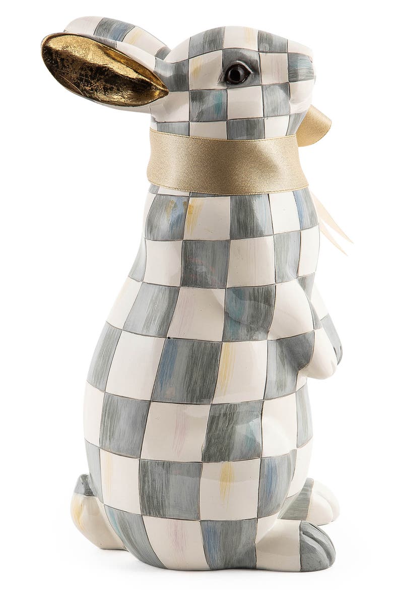 Sterling Check Standing Bunny, Alternate, color, GREY