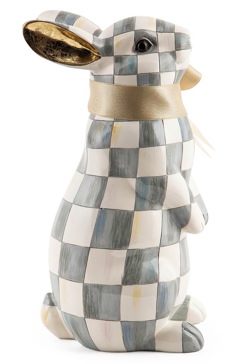 MACKENZIE CHILDS Sterling Check Standing Bunny, Alternate, color, Grey