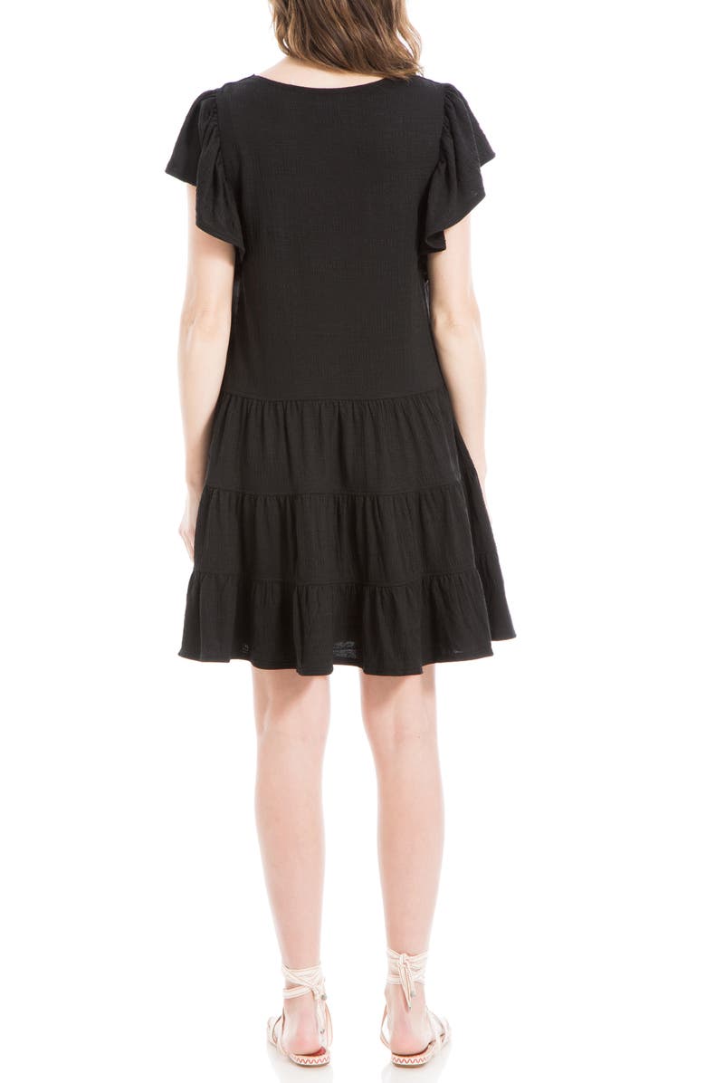 MAX STUDIO Crochet Trim Tiered Minidress, Alternate, color, 