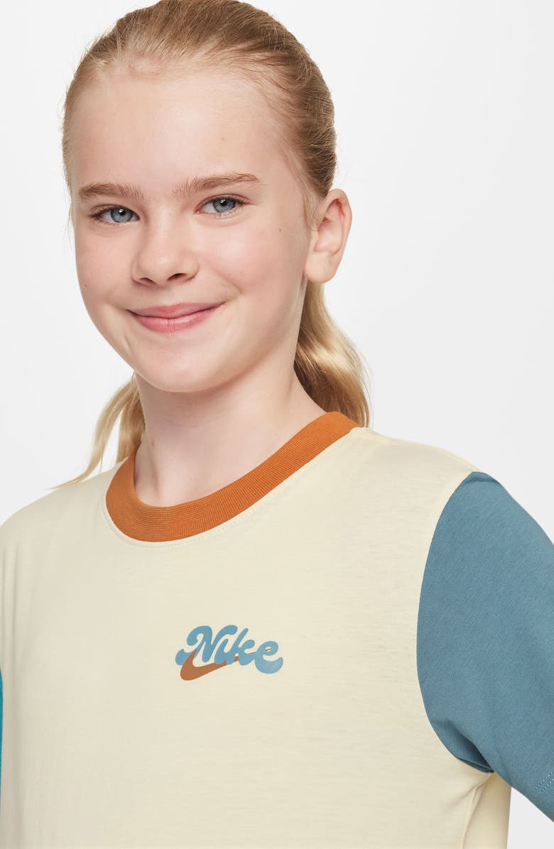 Nike Kids' Sportswear Club Cotton T-Shirt, Alternate, color, Coconut Milk