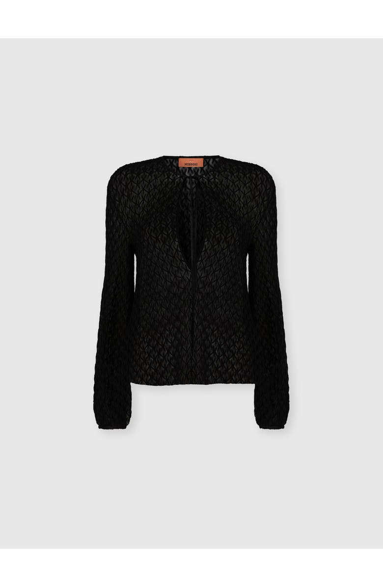 Missoni Crew Neck Blouse In Wool Blend, Main, color, Black