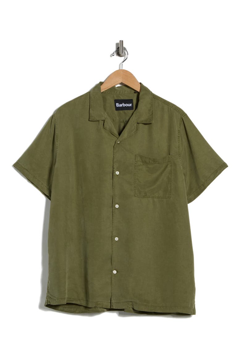 Archer Relaxed Cotton Seersucker Camp Shirt, Alternate, color, BURNT OLIVE
