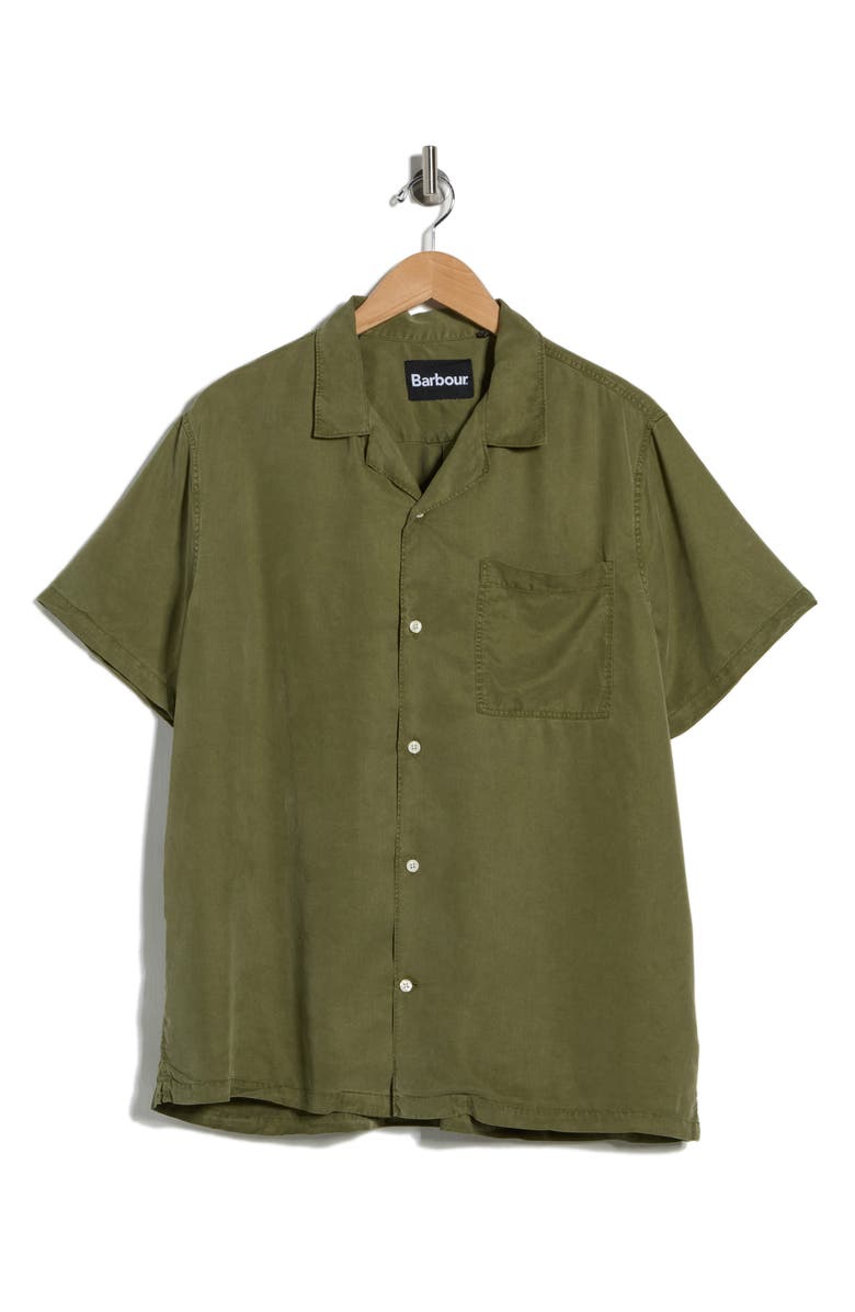 Barbour Archer Relaxed Cotton Seersucker Camp Shirt, Alternate, color, Burnt Olive