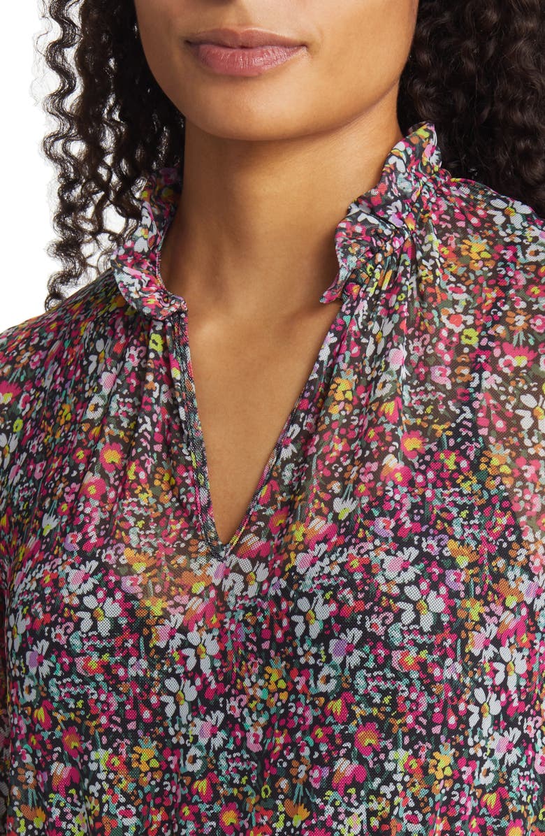 Steve Madden Floral Tiered Long Sleeve Midi Dress, Alternate, color, 