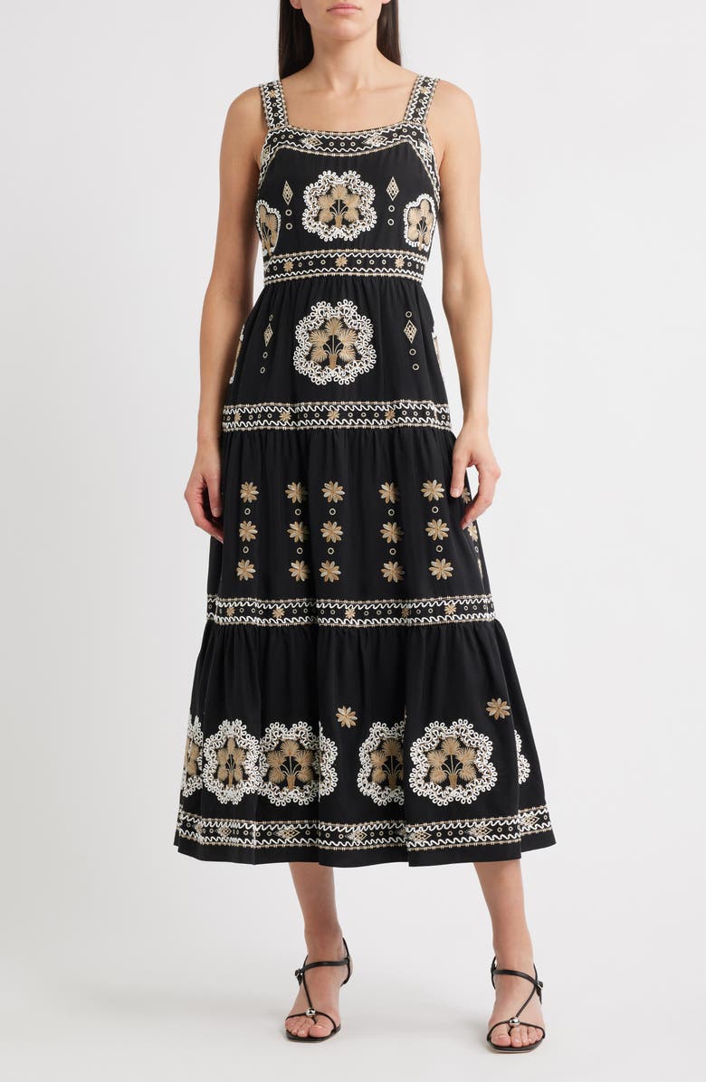 Elie Tahari Ellisah Embroidered Tiered Maxi Dress | Nordstrom