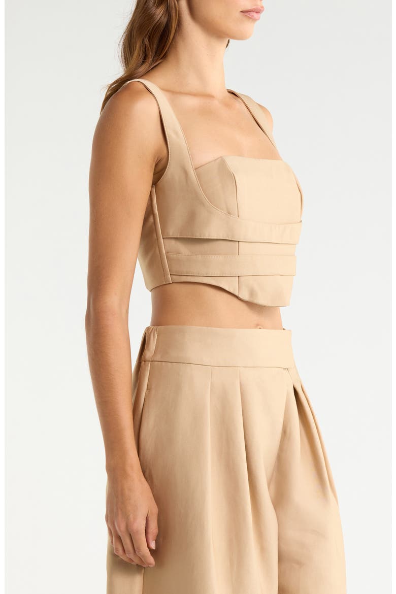 Kendra Layered Crop Bustier Top, Alternate, color, WHITE PEPPER