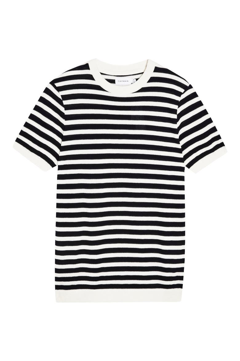 Stripe Knit T-Shirt, Alternate, color, NAVY MULTI