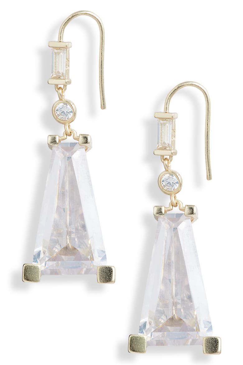 Everdeen Drop Earrings, Main, color, GOLD LUSTRE/ GLASS CZ