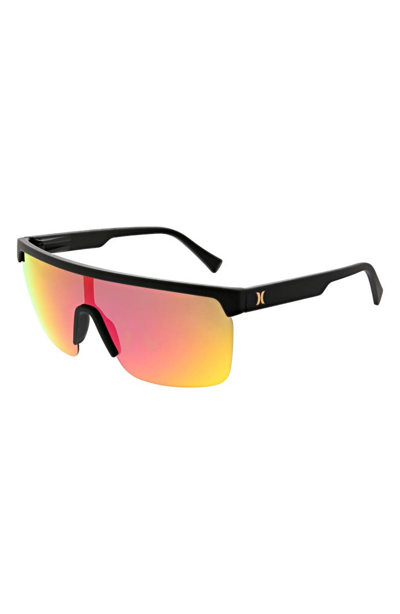 Hurley 63mm Semi Rim Shield Polarized Sunglasses, Alternate, color, 