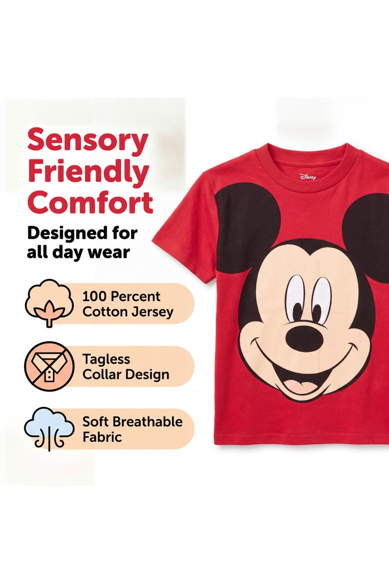Mickey Mouse Short Sleeve T-Shirt, Alternate, color, Bright Red Mickey