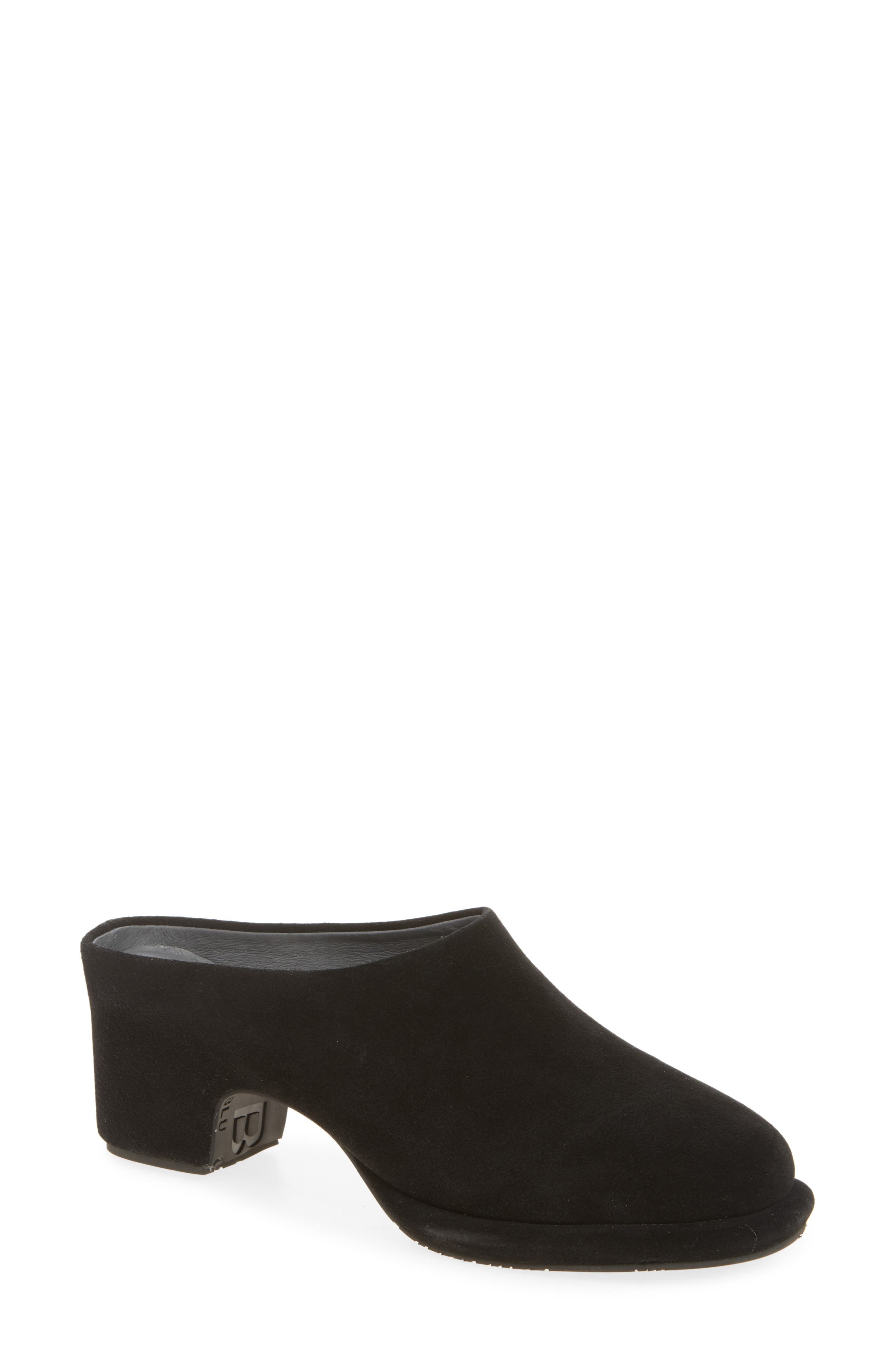 Dune Platform Mule, Main, color, BLACK SUEDE