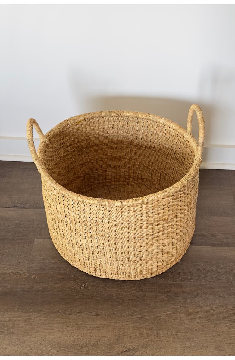 Mbare Handwoven Short Hamper, Alternate, color, Natural