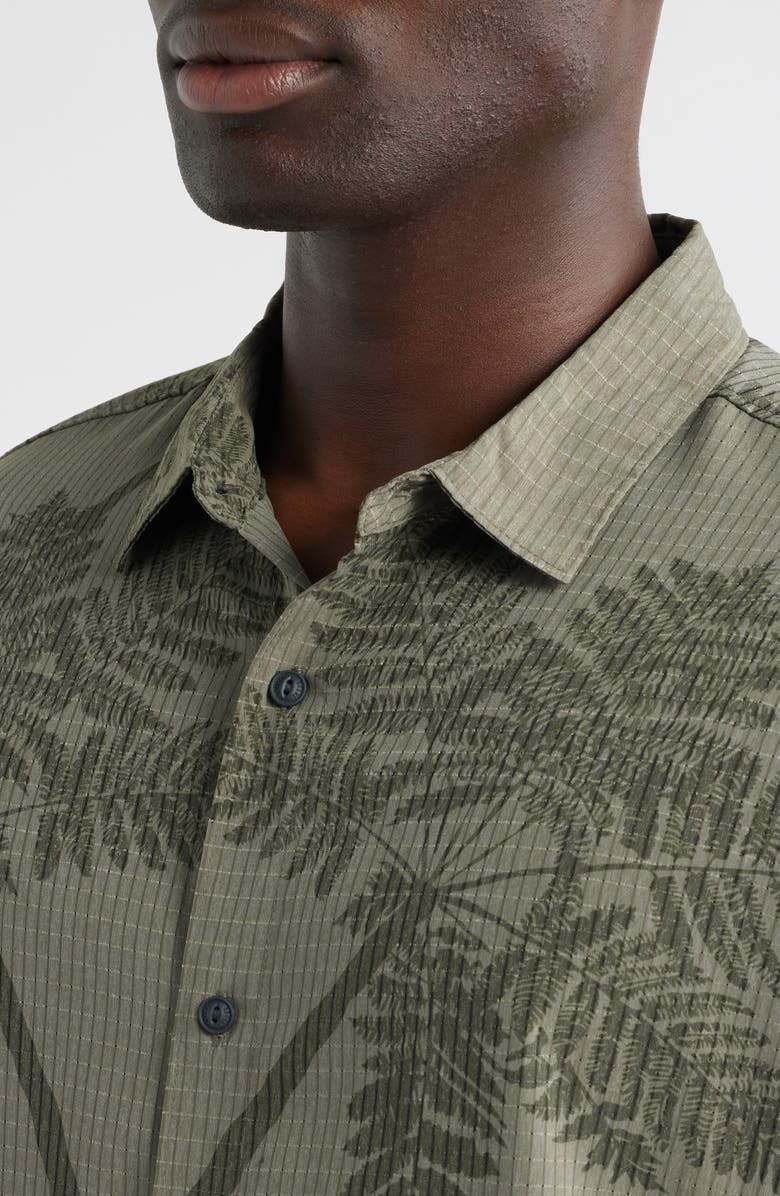 Roark Bless Up Short Sleeve Button-Up Shirt, Alternate, color, Light Army