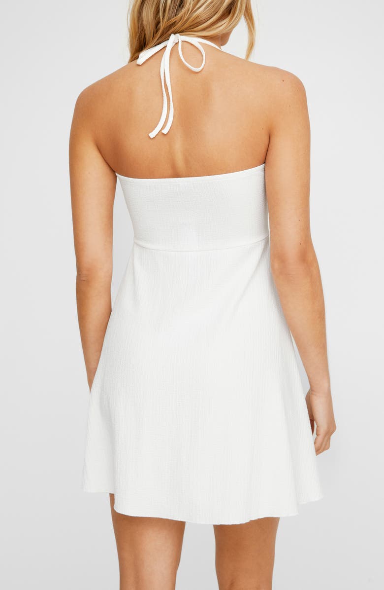 NASTY GAL Textured Halter Minidress, Alternate, color, Ivory