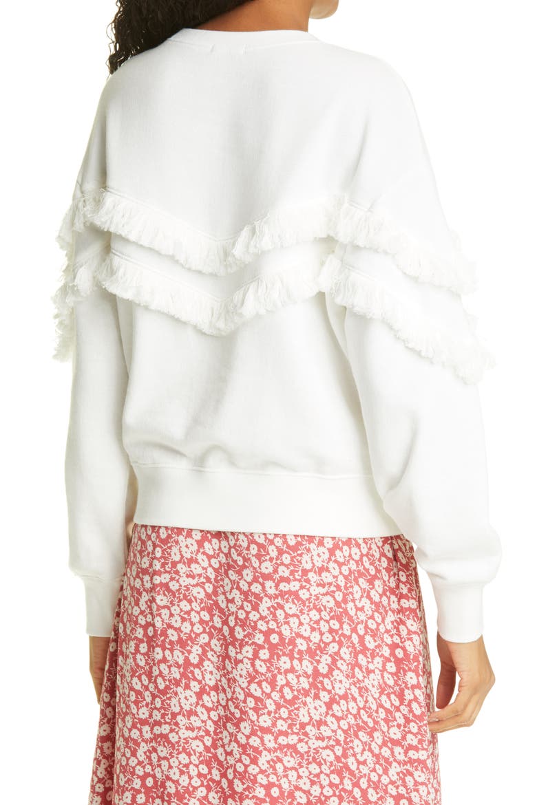Kinsey Fringe Sweatshirt, Alternate, color, WHITE