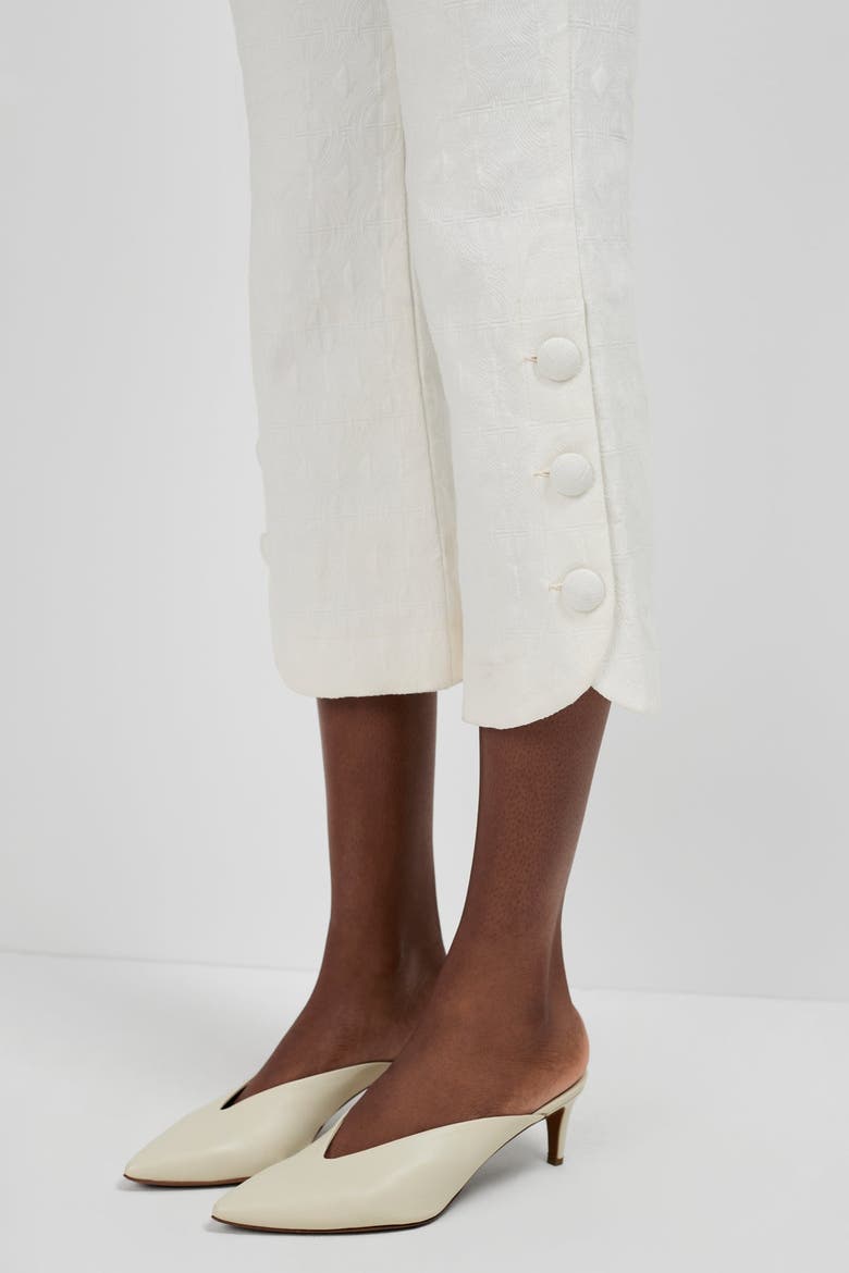 Tortona Button Hem Pants, Alternate, color, Whitewash