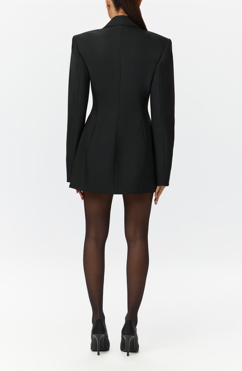 Naked Wardrobe Pleated Long Sleeve Suiting Blazer Minidress, Alternate, color, 
