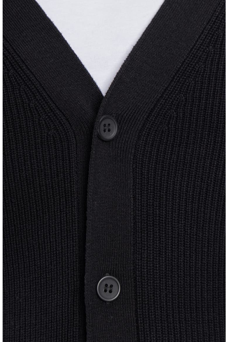 V-Neck Sweater Cardigan, Alternate, color, BLACK