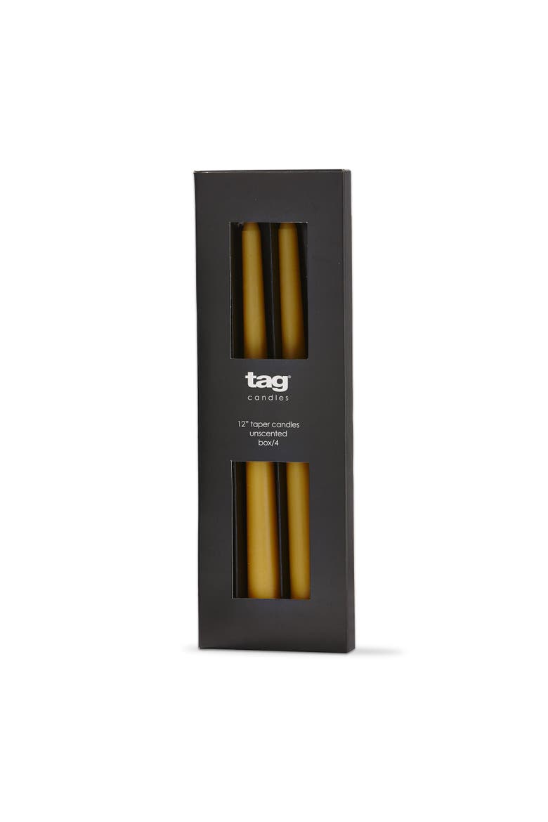 Color Studio Traditional Taper Unscented Candle Set Ochre, Main, color, Yellow