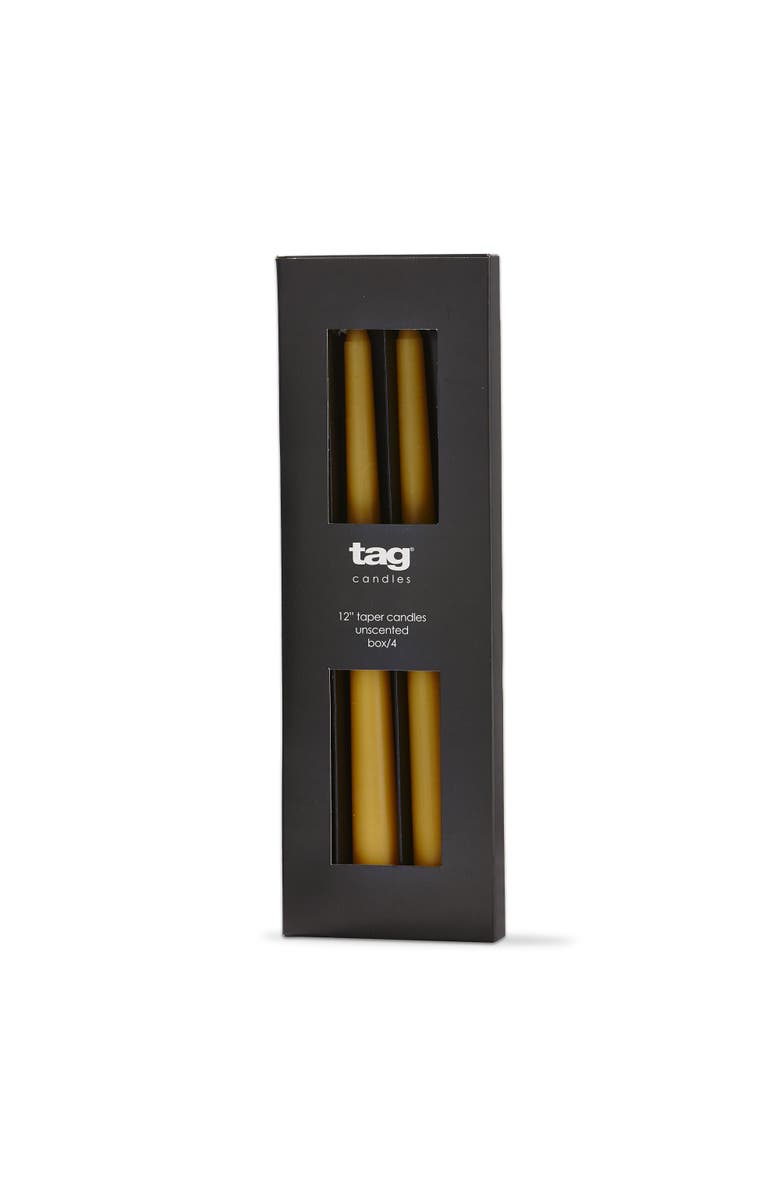 tag Color Studio Traditional Taper Unscented Candle Set Ochre, Main, color, Yellow