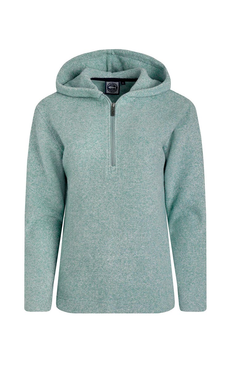 Weird Fish Alisa 1/4 Zip Snow Marl Fleece Hoodie, Alternate, color, Mineral Blue