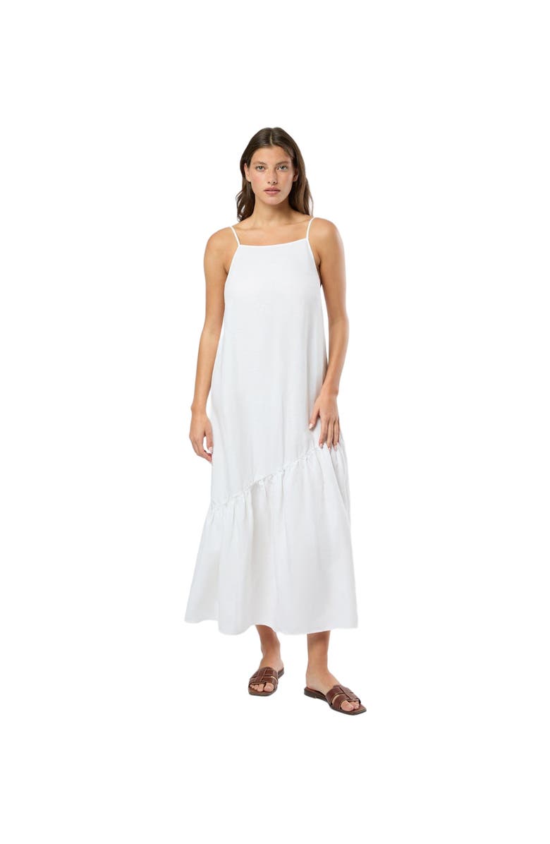 Onia Air Linen Square Neck Maxi Dress, Main, color, White