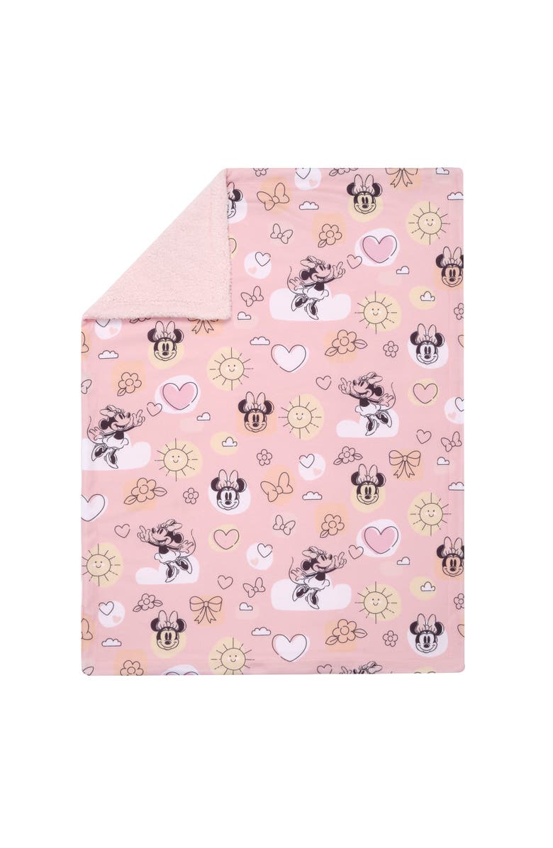 Lambs & Ivy Disney Baby Sweetheart Minnie Mouse Soft Fleece Baby Blanket, Alternate, color, Pink