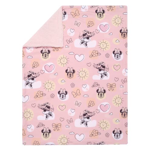 Lambs & Ivy Disney Baby Sweetheart Minnie Mouse Soft Fleece Baby Blanket In Pink