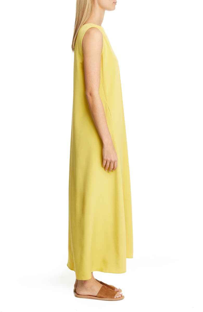 Lafayette 148 New York Francesca Ruffle Shoulder Stretch Silk Maxi Dress, Alternate, color,