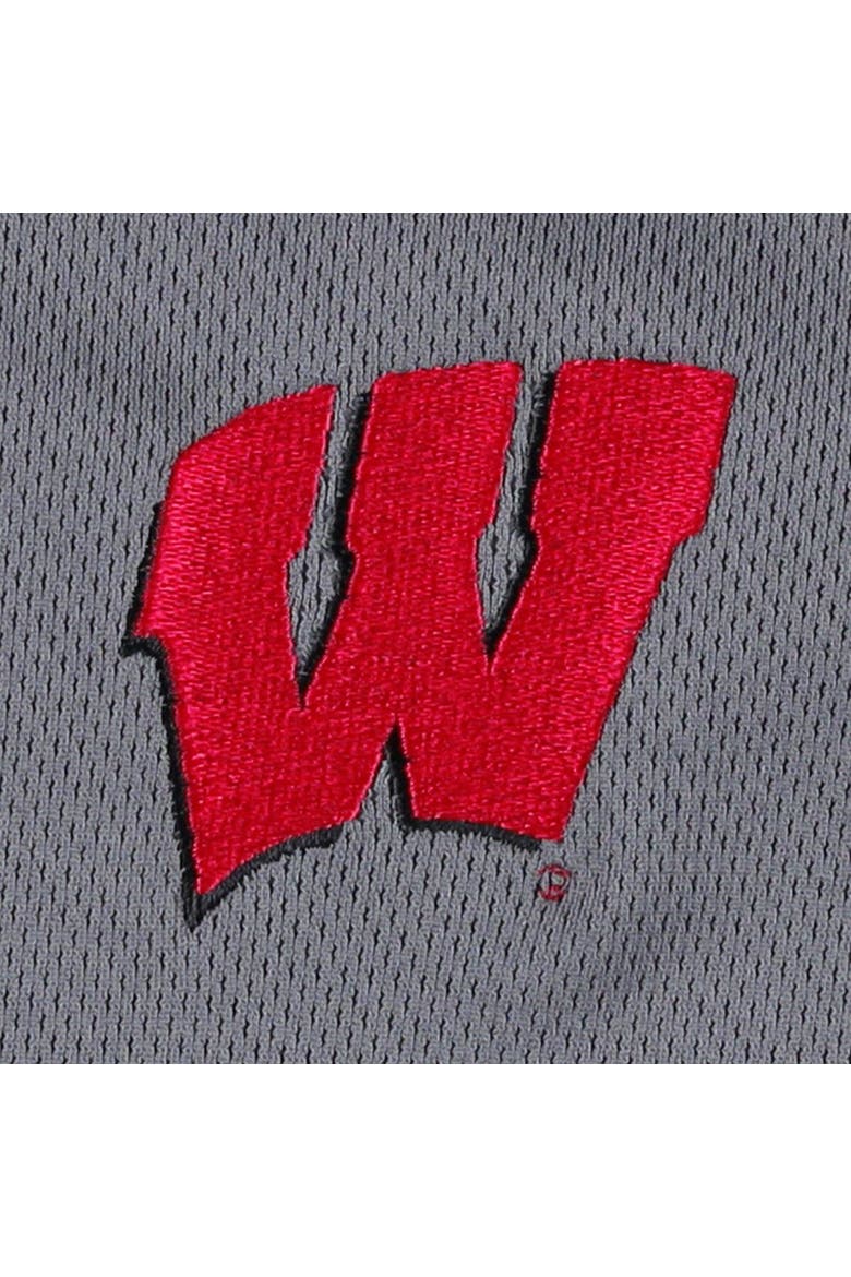 Youth Under Armour Charcoal Wisconsin Badgers Tech Mesh Performance Polo, Alternate, color, Charcoal