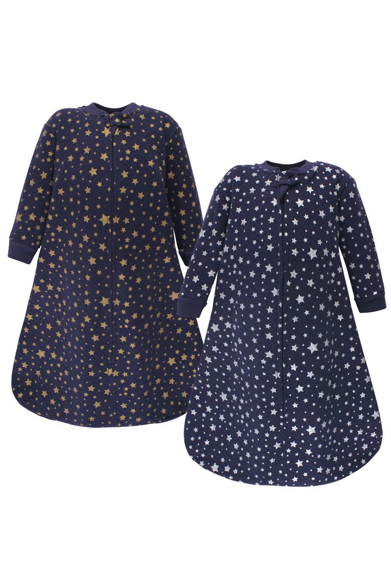 Quilted Long Sleeve Sleeping Bag and Wearable Blanket, Main, color, Metallic Stars