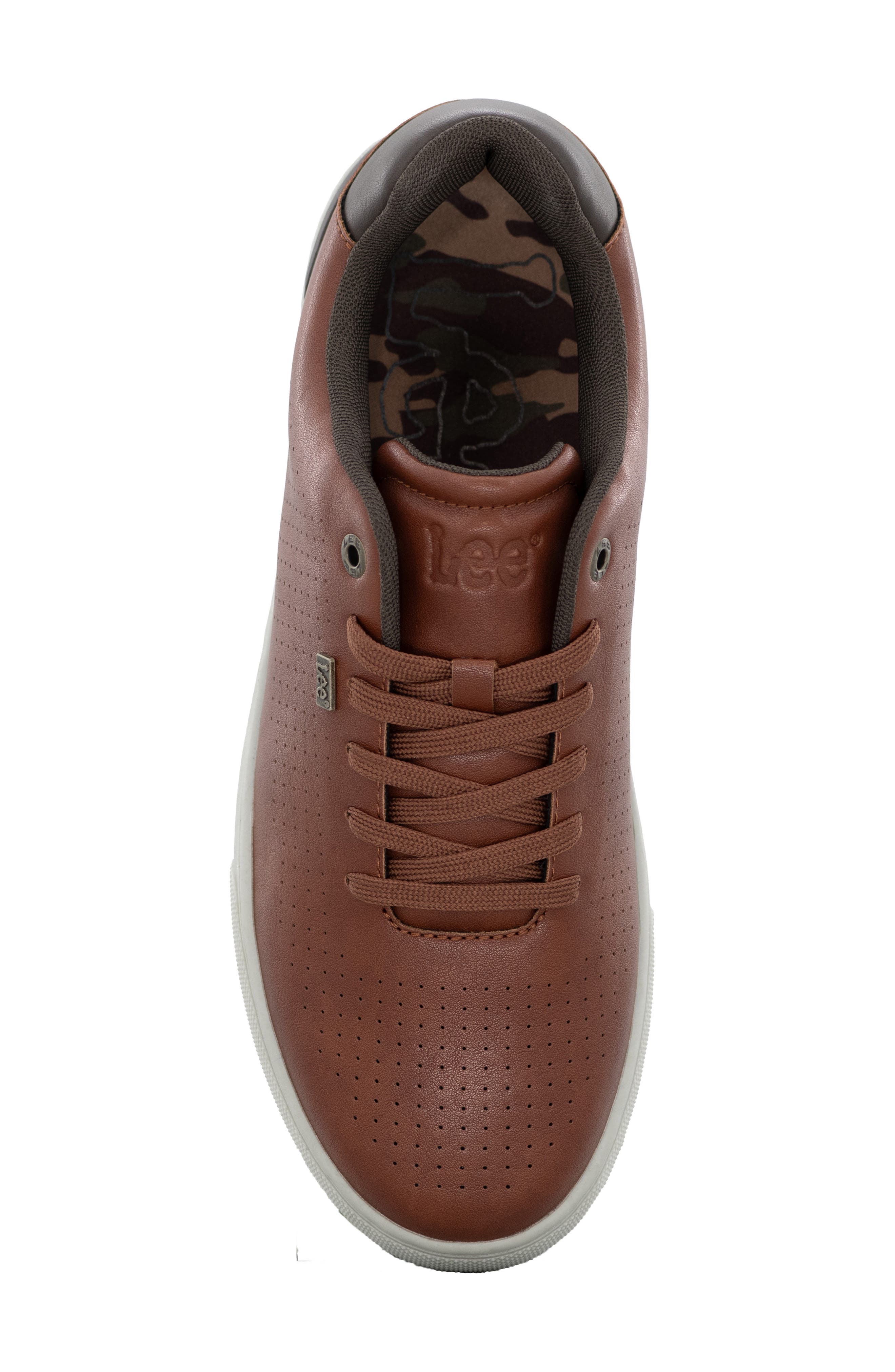 Lennon Faux Leather Sneaker, Alternate, color, RUSTIC TAN/ ESPRESSO/ PUTTY