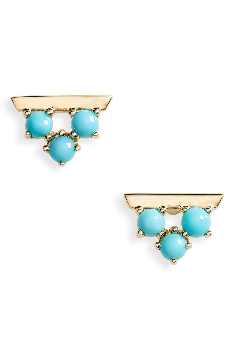 Bony Levy Turquoise Triangle Stud Earrings, Main, color,